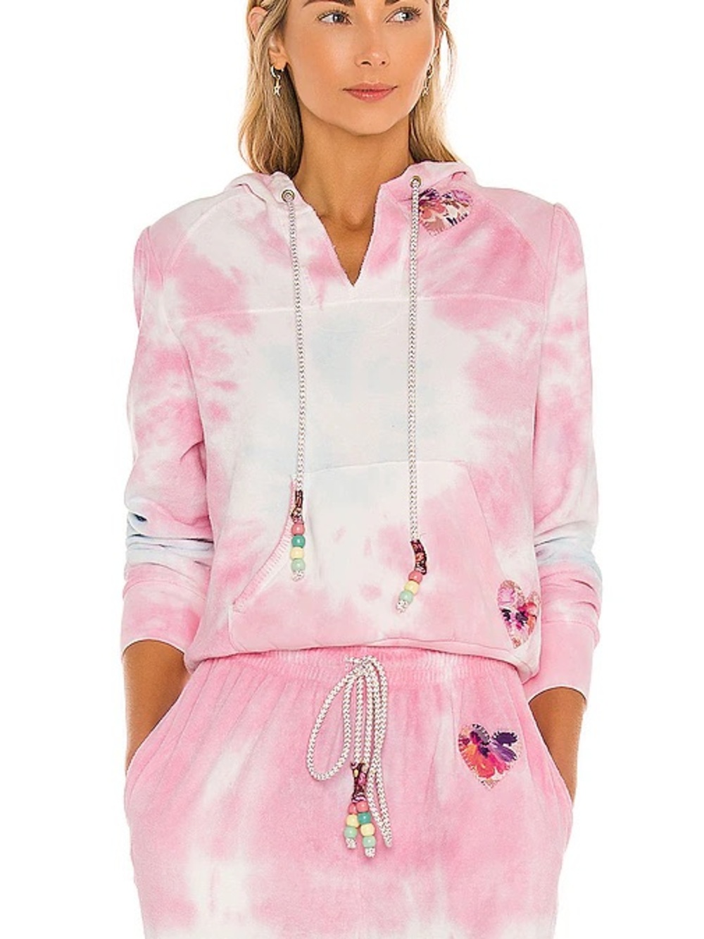 EUC LoveShackFancy Women's Kirby Tie Dye Hoodie Cherry Fizz Size Medium